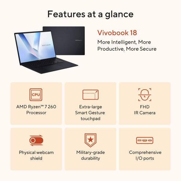 ASUS Vivobook 18 Laptop AMD Ryzen 7 16GB RAM 512GB SSD-2
