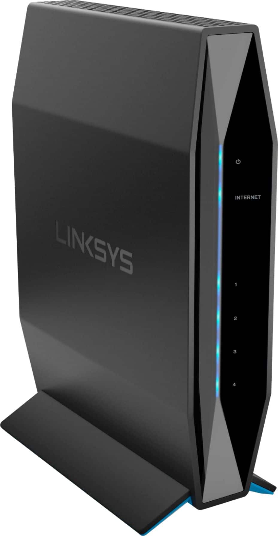 Linksys AX1800 WiFi 6 Router placed in a modern living room setup