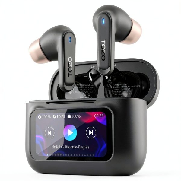 TOZO Noise Cancelling Earbuds Smart Touchscreen 38H Playtime-0