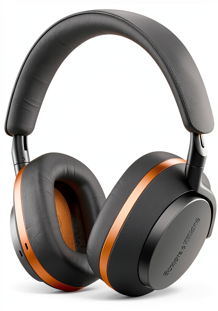 Installing Bowers Wilkins Px8 McLaren Wireless Noise Cancelling on a wooden desk