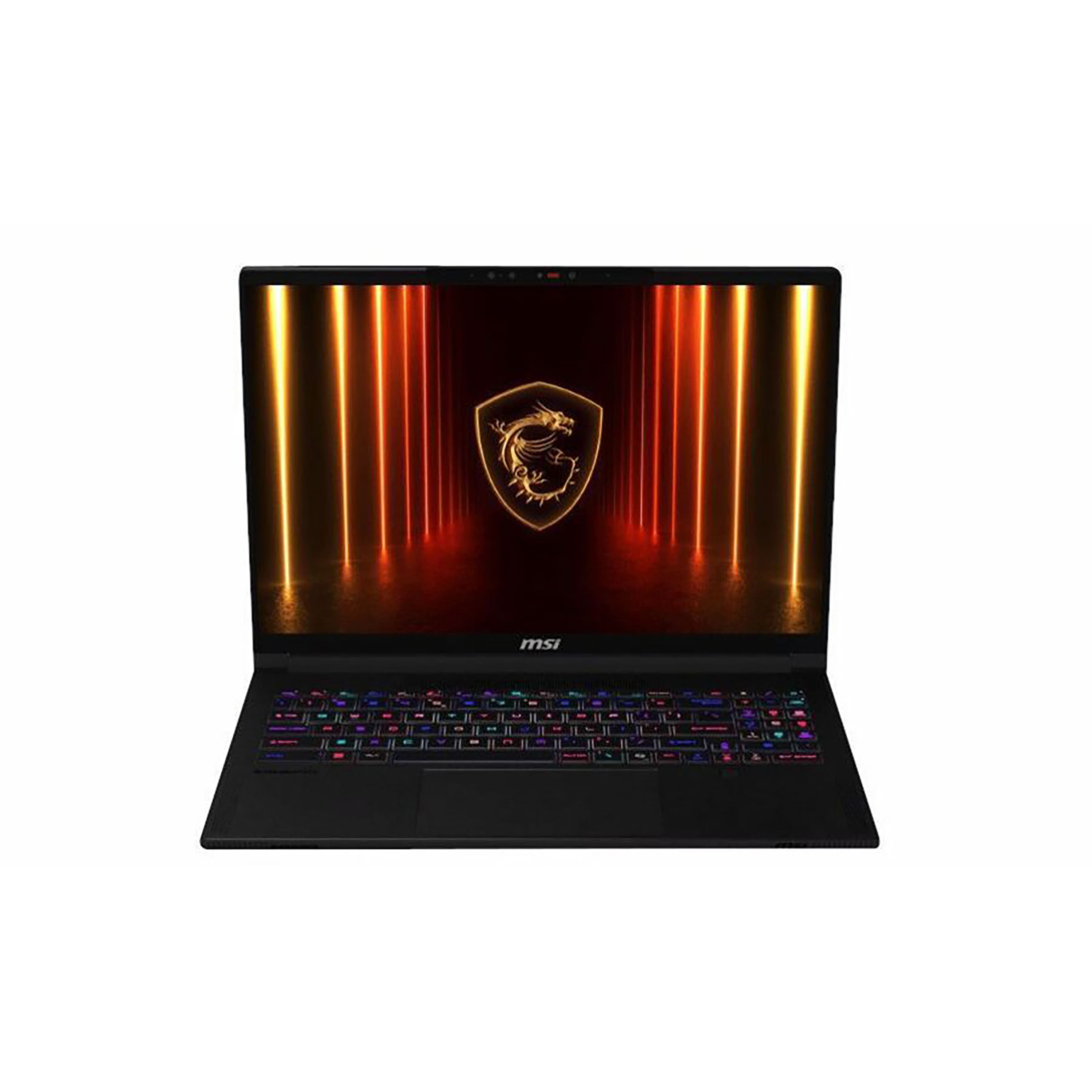 MSI Stealth A16 AI+ laptop displaying a game on its OLED screen