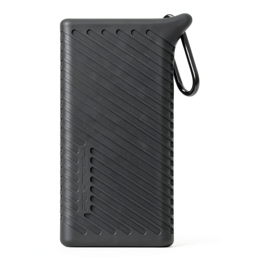 PGYTECH CFexpress CreateMate Card Reader clipped to a camera strap during an outdoor shoot