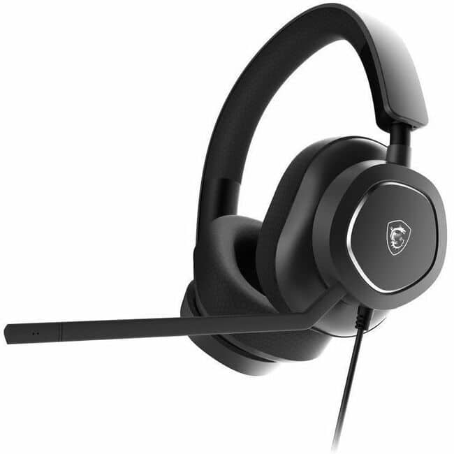 MSI MAESTRO 300 Gaming Headset showcasing detachable microphone and earcups