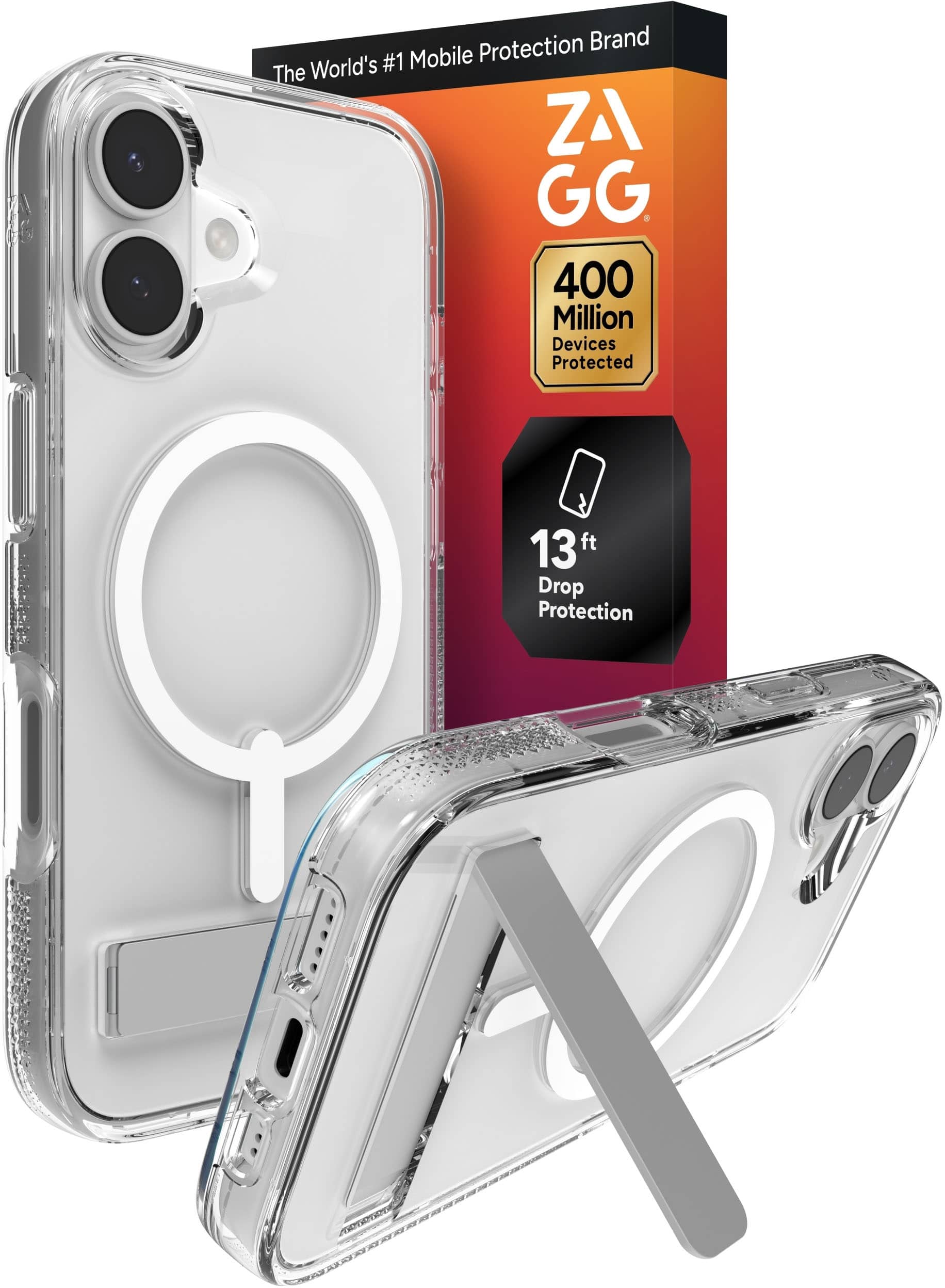 Crystal Palace Snap case displaying clear design and kickstand on an iPhone