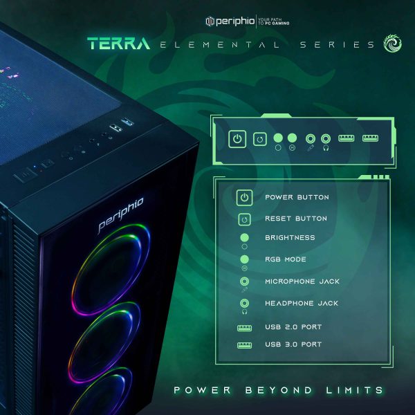 Periphio Terra Gaming PC AMD Ryzen 5 16GB RAM 2TB SSD-3