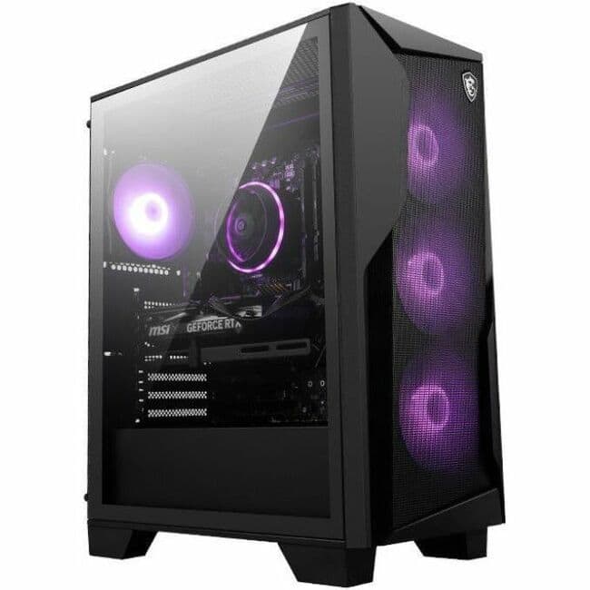 'MSI Codex R2 Gaming PC with mesh front panel and RGB lighting'