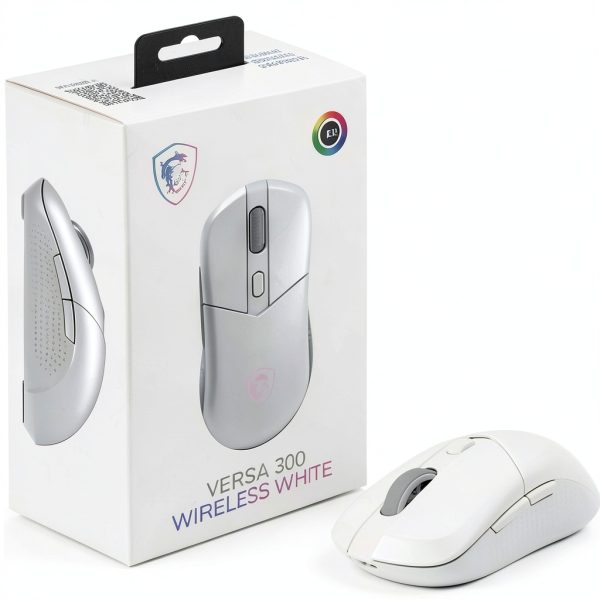 MSI VERSA 300 Wireless Gaming Mouse White 60g 50H Battery-7