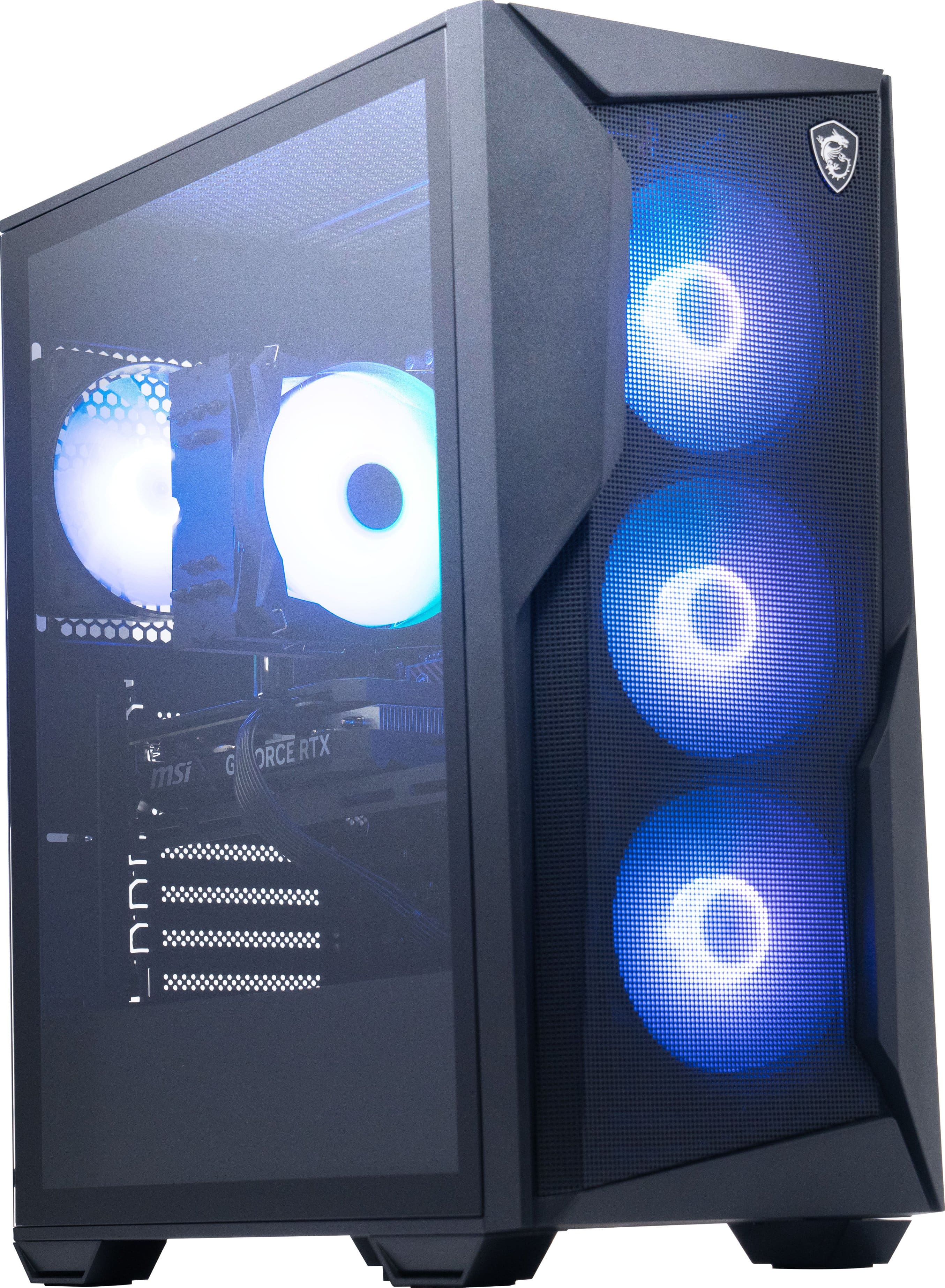 MSI Codex R2 Gaming Desktop on a desk with peripherals