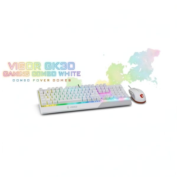 MSI Vigor GK30 Gaming Keyboard USB Plunger Cable White-2
