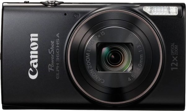 Canon PowerShot ELPH 360 HS Digital Camera Black 20MP Full-0