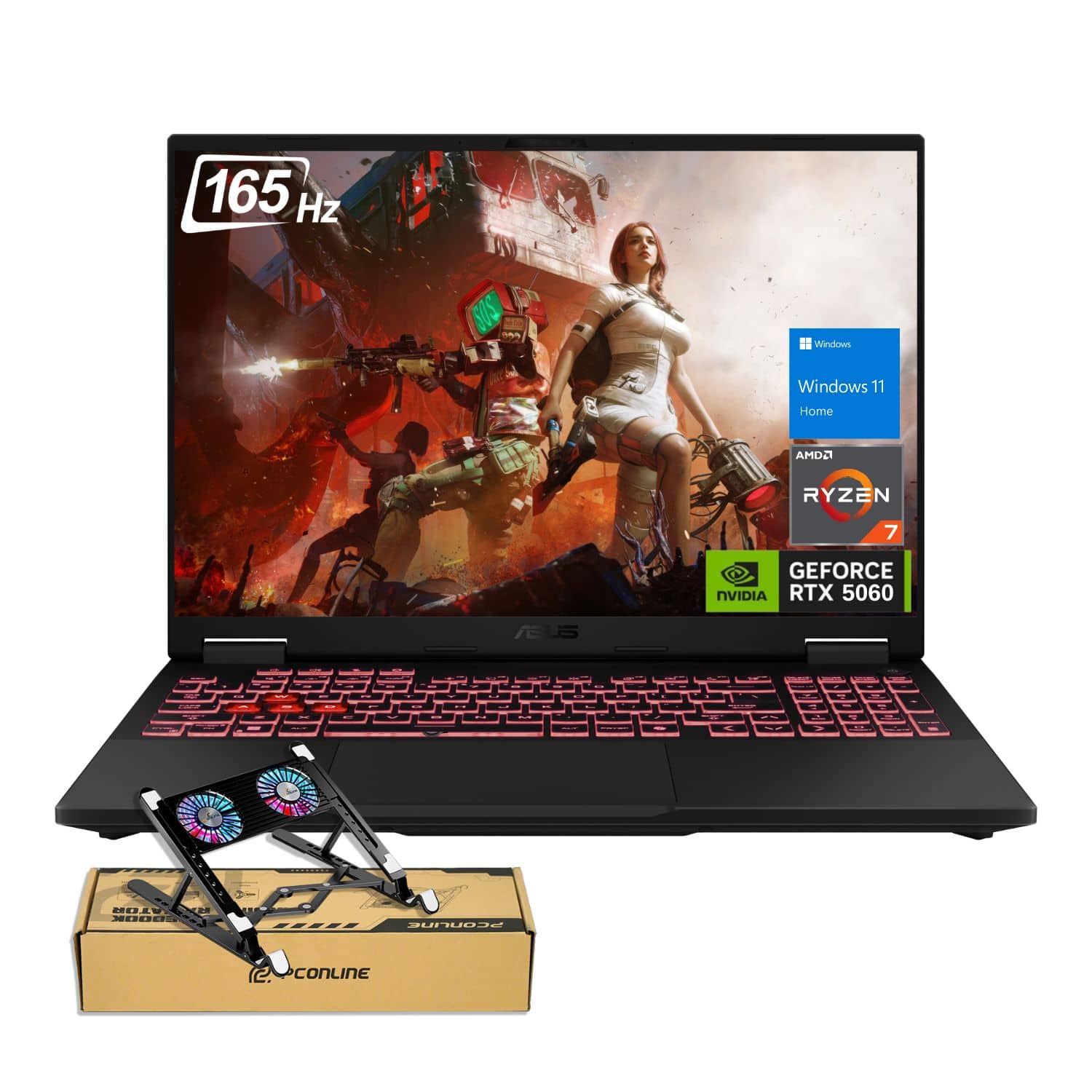 ASUS TUF A16 Gaming Laptop displaying a game on its 16-inch screen