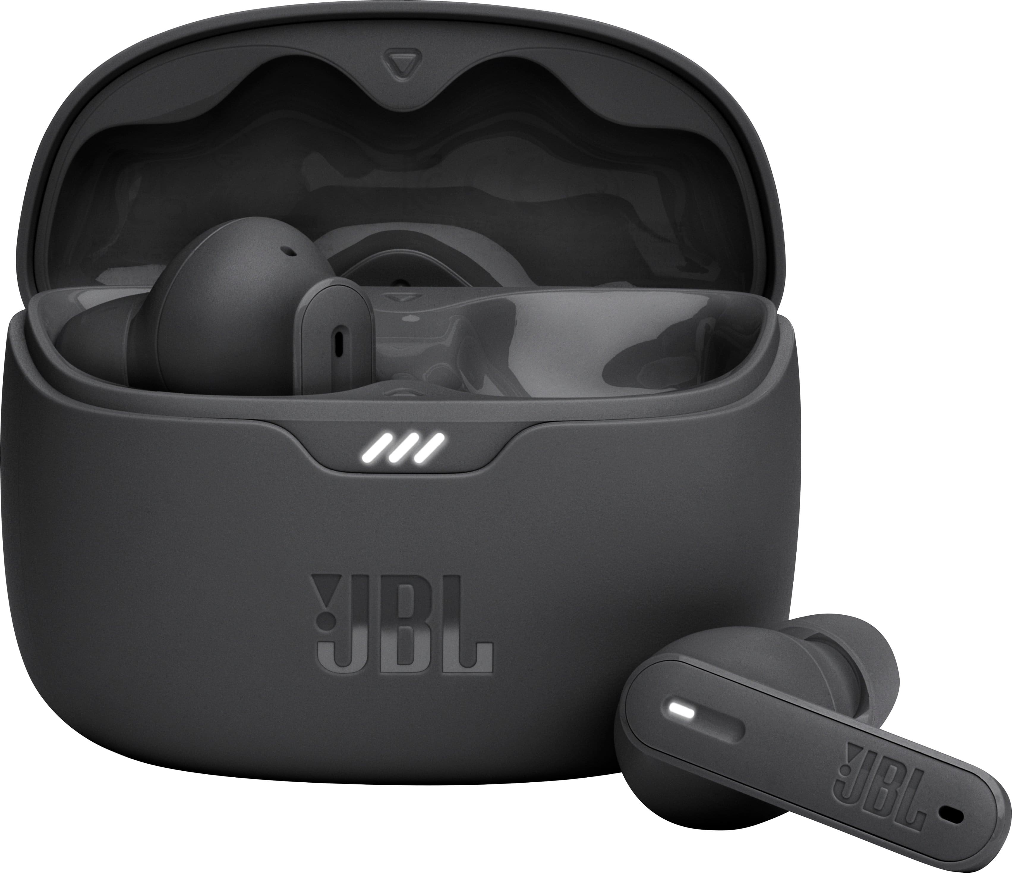 JBL Tune 245NC earbuds in black with charging case
