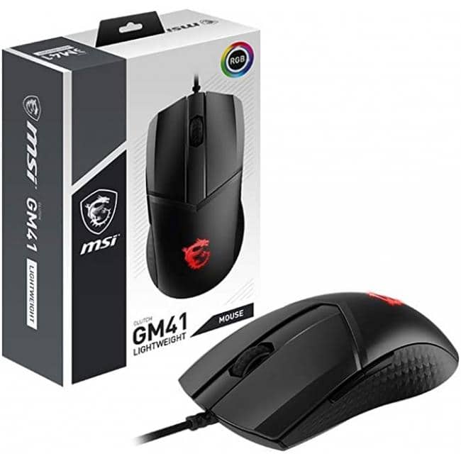 MSI CLUTCH GM41 Gaming Mouse on a gaming setup