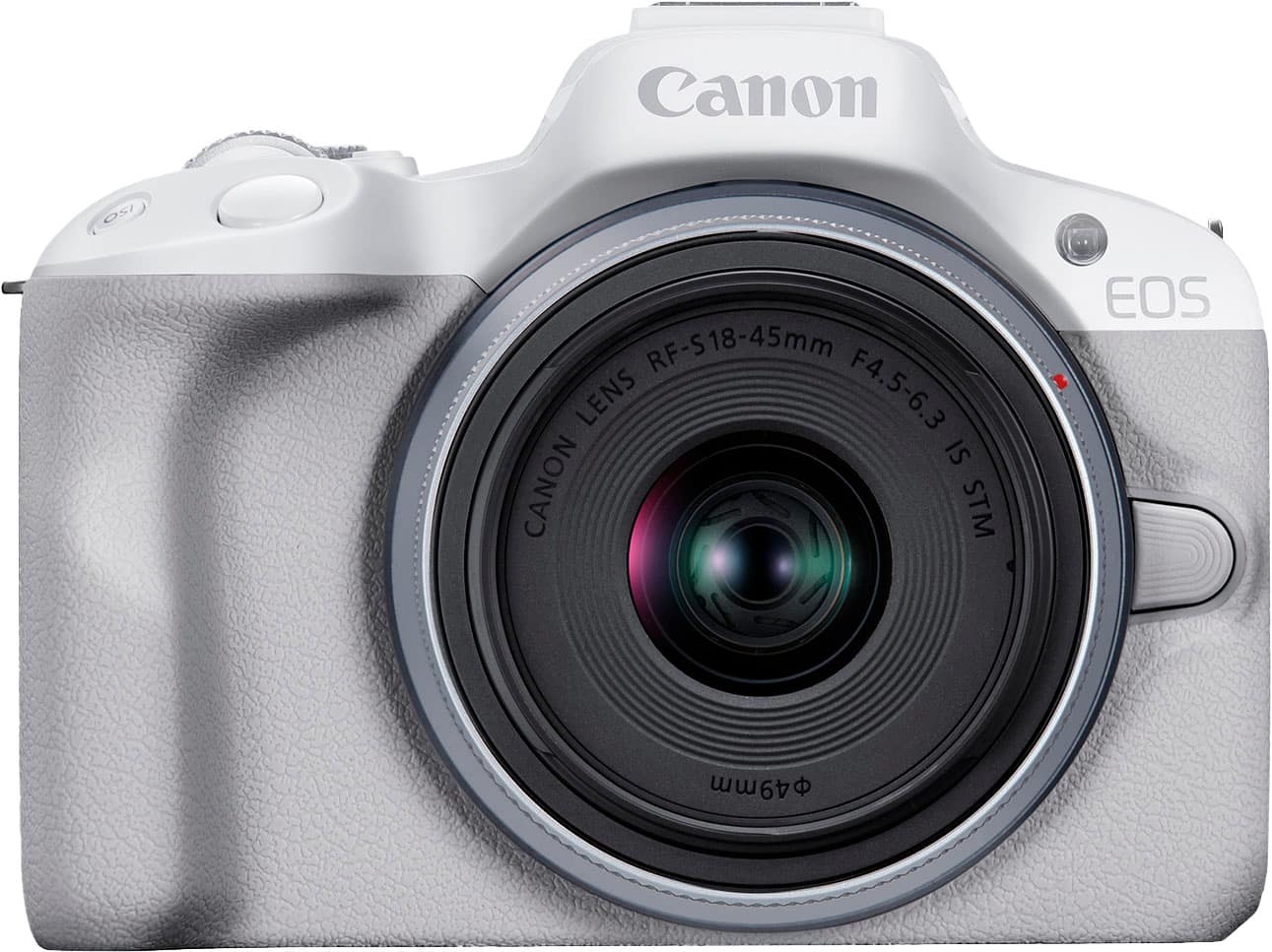 Canon EOS R50 with RF-S lens on a table
