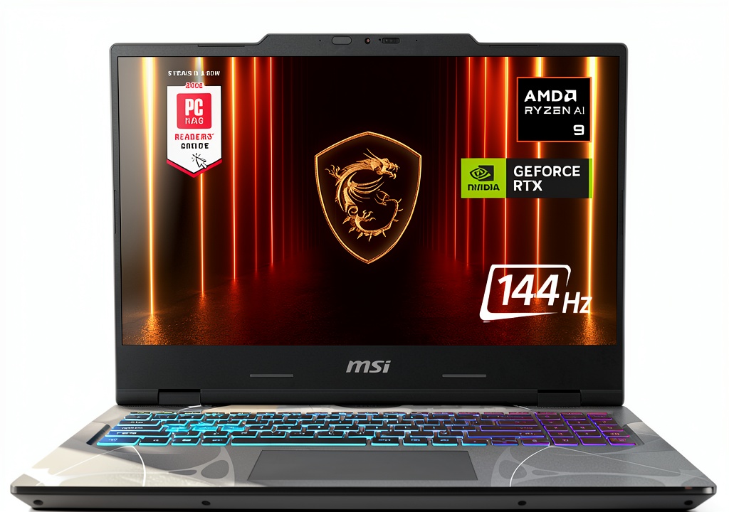 MSI Cyborg Gaming Laptop displaying a high-resolution game on its 144Hz screen