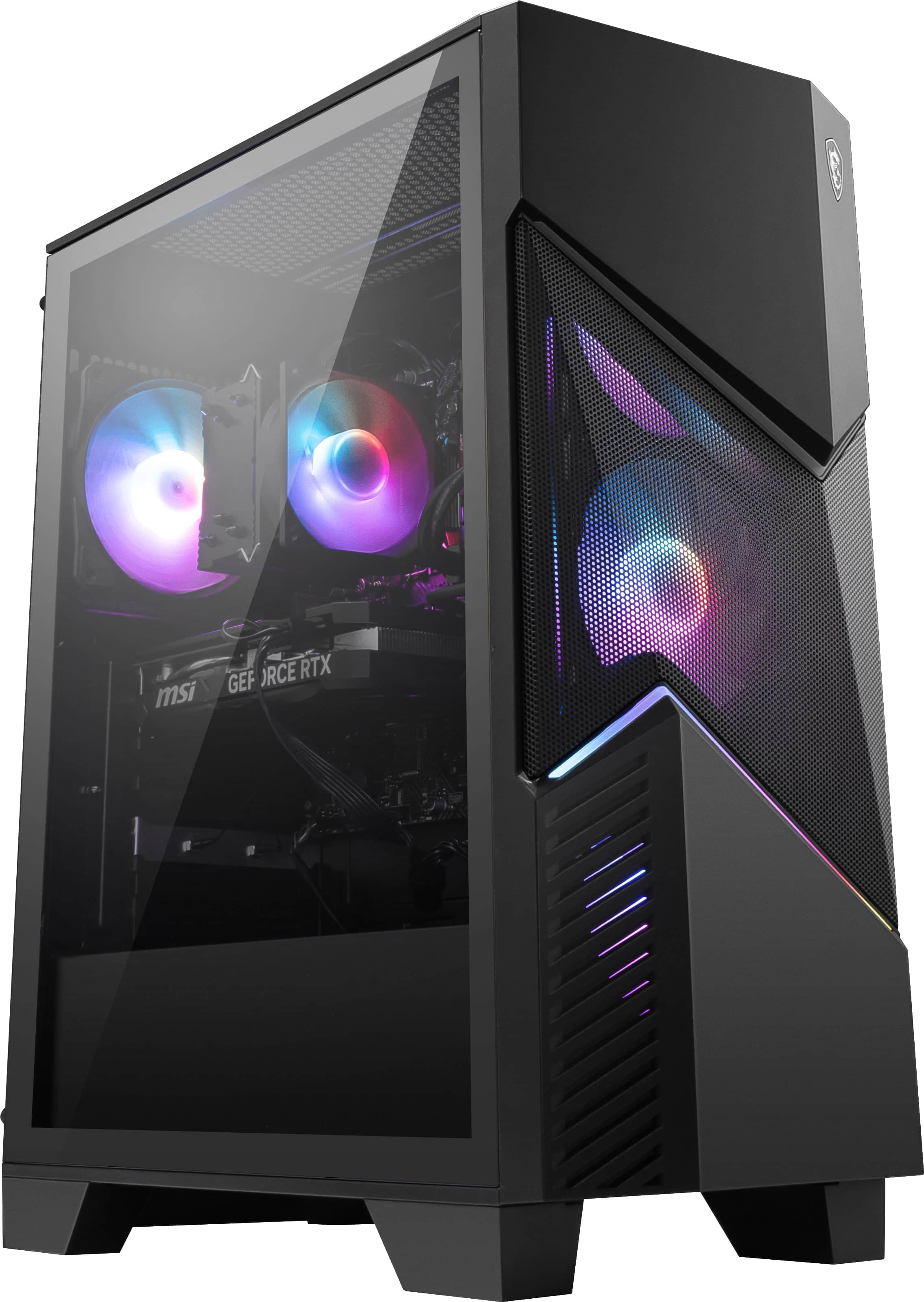 MSI Codex Z2 Gaming Desktop showcasing its black design and internal components