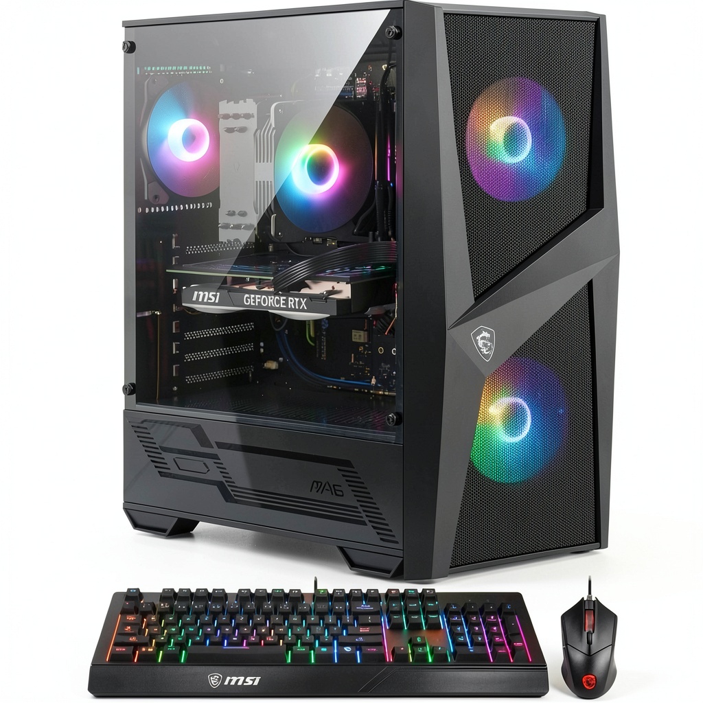 MSI Codex R2 Gaming Desktop setup with monitor and peripherals