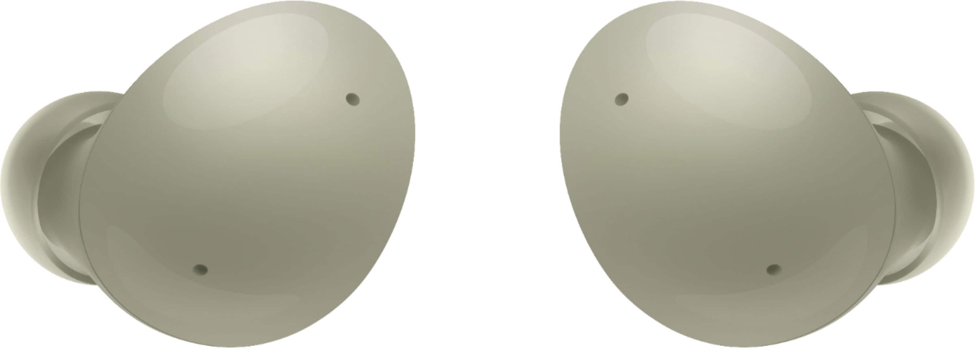 Samsung Galaxy Buds2 earbuds in various colors displayed with charging case