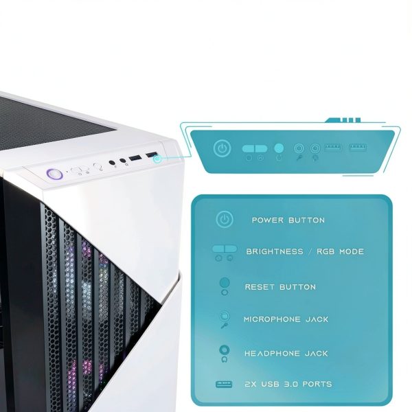 Periphio Castle Gaming PC AMD Ryzen 5 32GB RAM 2TB SSD-3