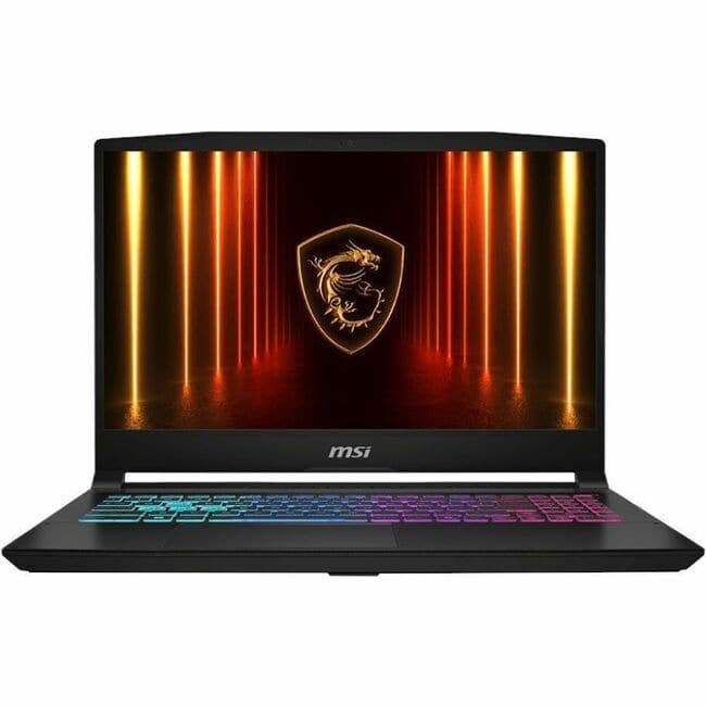 MSI Katana 15 gaming laptop displaying a vibrant game scene