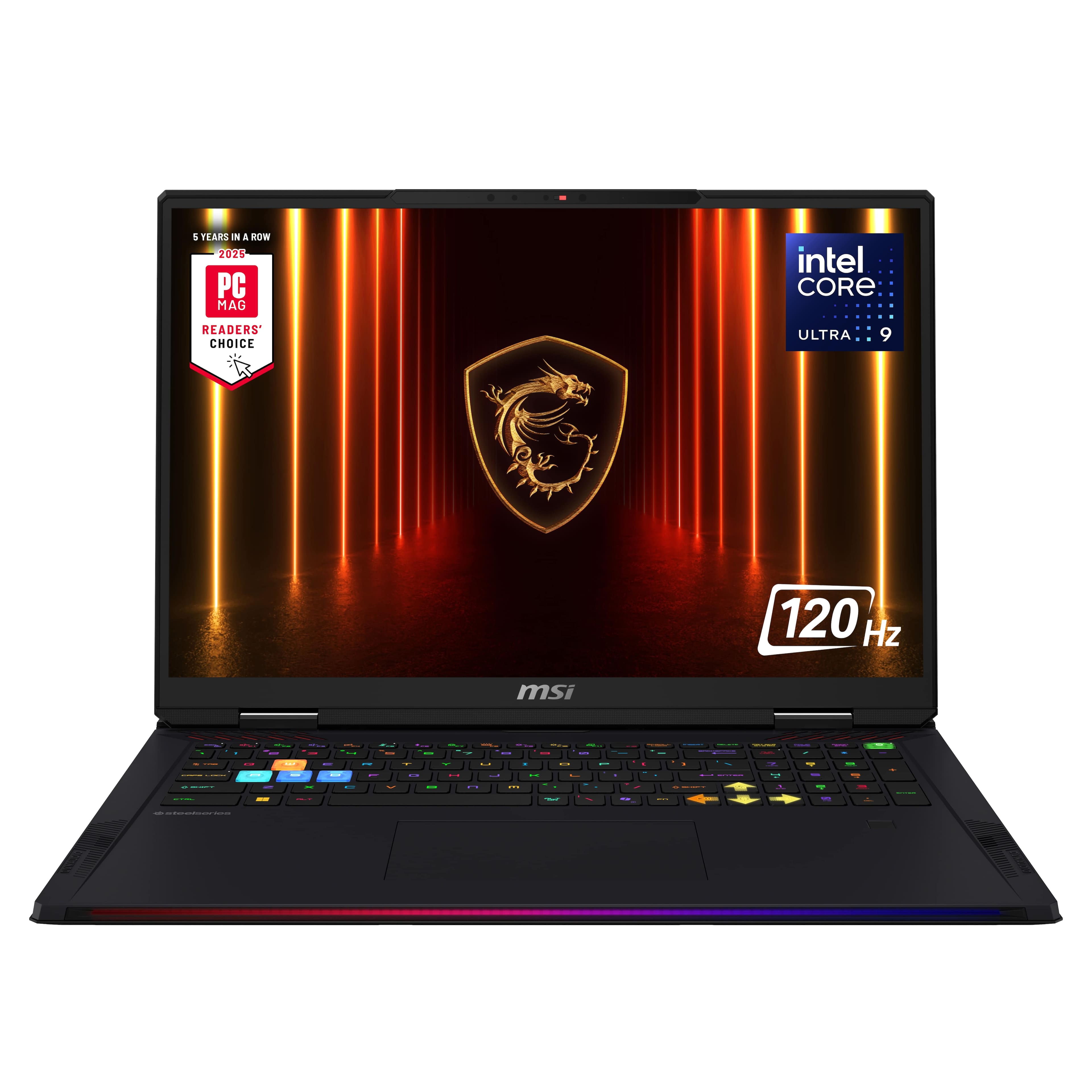 Installing MSI Raider 18HX Gaming Laptop Intel Ultra 9 RTX 5080 on a wooden desk
