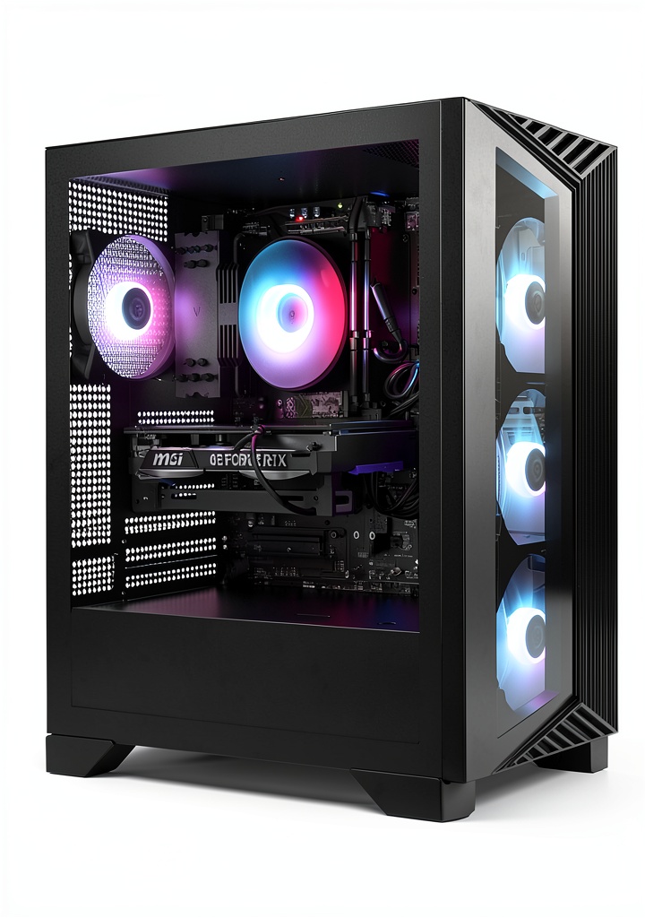 MSI Aegis R2 gaming desktop on a desk with peripherals