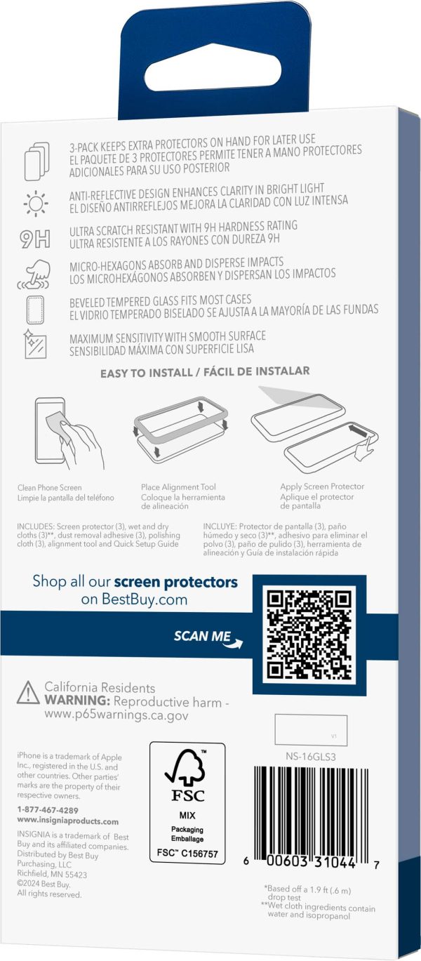 Insignia Anti-Reflective Glass Screen Protector iPhone 16-13