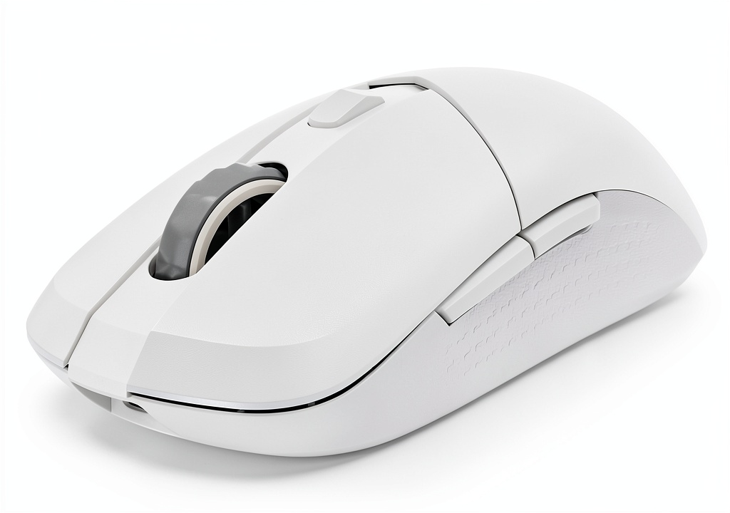 MSI VERSA 300 Wireless Gaming Mouse in white on a gaming desk