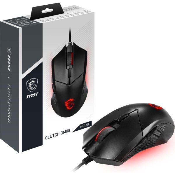 MSI Clutch GM08 Wired Optical Gaming Mouse Black-0