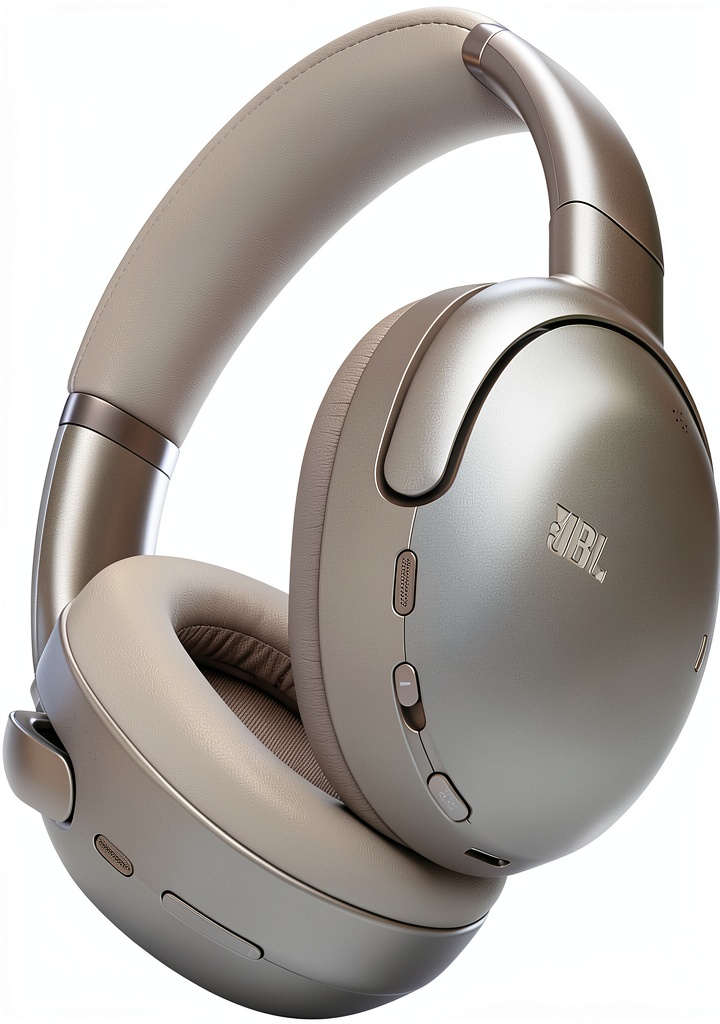 JBL Tour One M3 headphones in use with spatial sound display