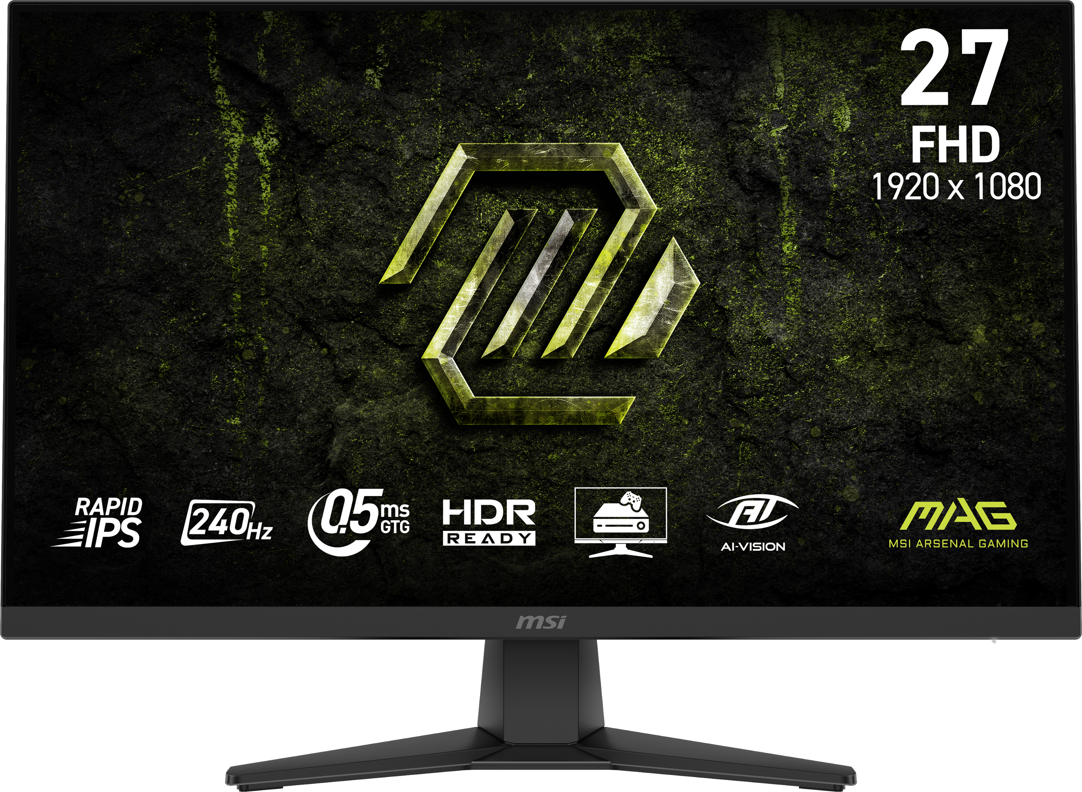 MSI MAG 272F X24 gaming monitor displaying vibrant game graphics