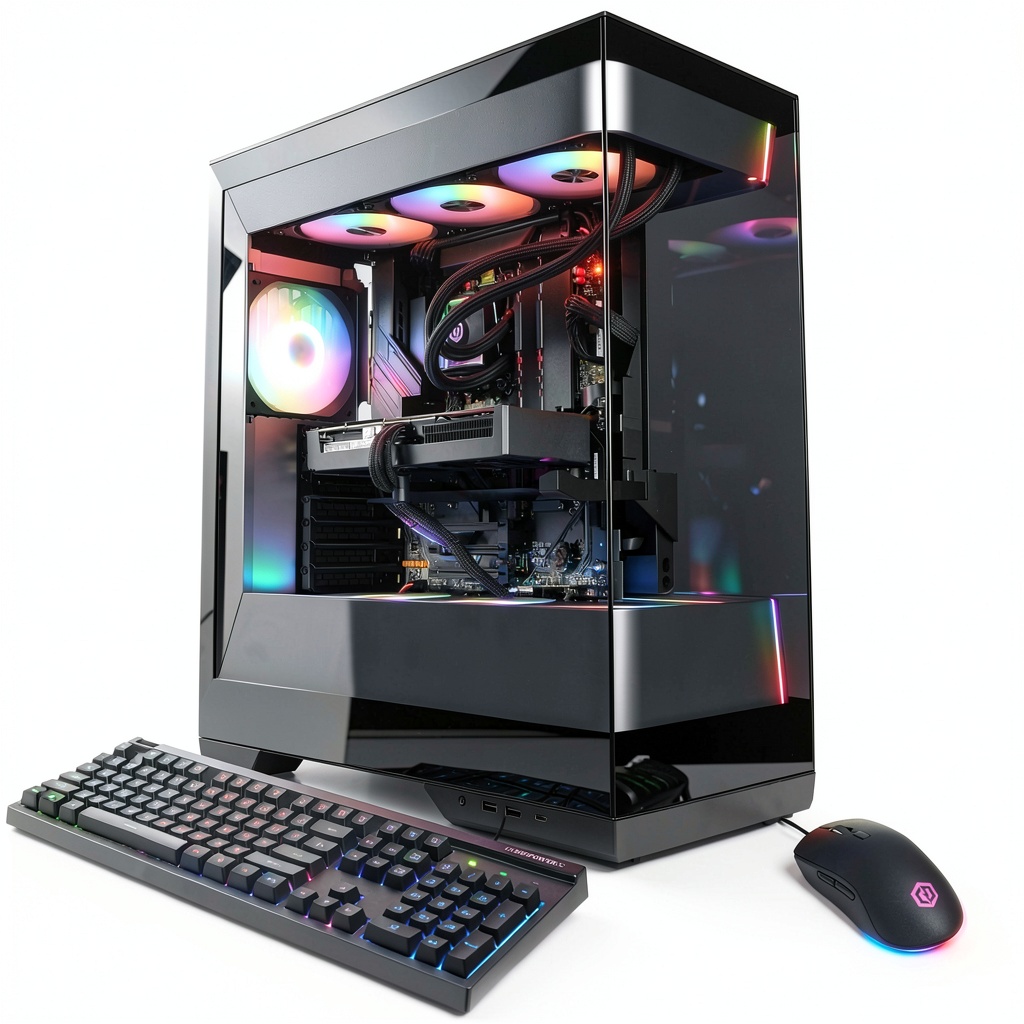 CyberPowerPC Gaming Desktop AMD Ryzen 7 7800X3D running demanding game on ultra-wide monitor